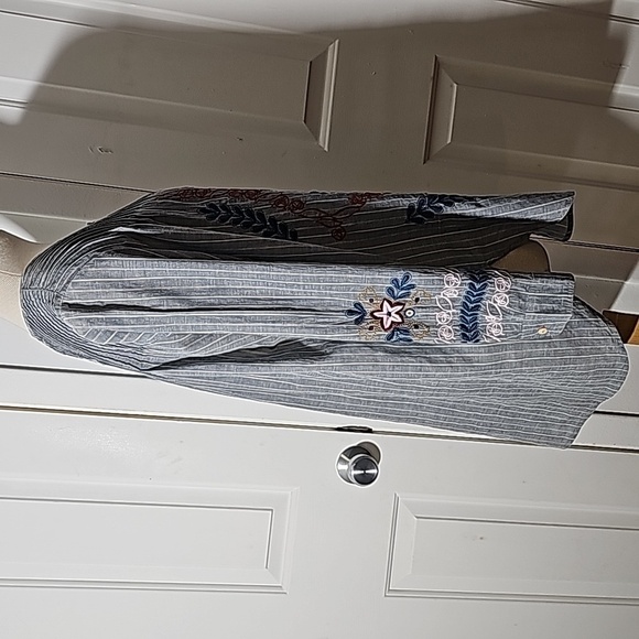 Jonny Was Workshop tunic top. gray, long sleeves.  Oversized small long sleeve - Picture 7 of 11